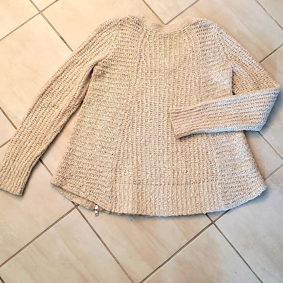 Moth for Anthropologie A-Line Cream Sweater with Zipper Size Small - Picture 10 of 13
